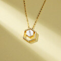 wholesale S925 silver minimalist Korean-style fashionable fresh geometric zircon necklace set with chain-0-2