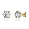 wholesale 925 Sterling Silver Plated Gold Classic Six-Prong D Color Moissanite Stud Earrings for Women, Cross-Border Trade Best-Seller Jewelry Wholesale-0-6