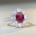 wholesale S925 Sterling Silver New Red Ruby Ring for Women High Carbon Diamond Zircon Ring Wholesale-0-3