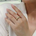 wholesale Metal material European and American twist ring fashion personality ins minimalist style high-end sense women's ring-0-3