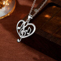 wholesale Metal: 925 Sterling Silver, Euro-American Cross-Border Heart Music Symbol Necklace for Women, Aesthetic Treble Clef Pendant Versatile Collarbone Chain-0-3