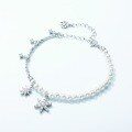 wholesale S925 Sterling Silver New Fashion Shell Pearl Snowflake Bracelet Fresh and Elegant Full Diamond Bracelet Factory Wholesale-0-1