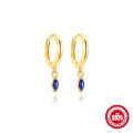 wholesale S925 Sterling Silver with Natural Stone Agate Lapis Lazuli Earrings, Elegant Light Luxury-0-5