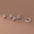 wholesale 925 Sterling Silver Round Ring Personality Ear Clasp Korean Style Elegant and Fresh Diamond-Paved Row Diamond Ear Jewelry M00398-0-0