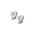 wholesale S925 silver elegant ear clips for women, Korean-style sweet hollow-out diamond-inlaid bow delicate earrings M00603-0-4