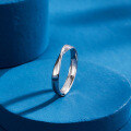 wholesale 999 pure silver couple rings for women, small and unique design with a high-end feel, adjustable solid silver plain band rings for men, a pair of rings to gift your girlfriend-0-3