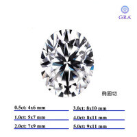 Metal Material, D Color VVS Moissanite Fancy Shape, 0.5-3ct with GRA, Wuzhou Factory Direct Cross-Border Supply.-Oval shape + certificate  0.5CT