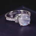 wholesale S925 Sterling Silver High Value Ethereal Style High Quality Blue Natural Moonstone Ring Wholesale-0-4