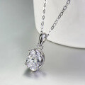 wholesale 925 Silver Necklace Jewelry with Imported High-Carbon 6*8mm Oval White Diamond in European and American Minimalist Style for Drop Shipping-0-3