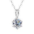 wholesale S925 Sterling Silver Cross-Border Live Stream Wholesale 1-Carat Moissanite Pendant Necklace for Women, Minimalist and Versatile-0-4