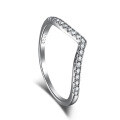 wholesale S925 Sterling Silver Cross-Border Women's Ring with Full Pavé Colorful Zirconia Single Row Diamond Stackable Minimalist Foreign Trade Band-0-8