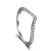 wholesale S925 Sterling Silver Cross-Border Women's Ring with Full Pavé Colorful Zirconia Single Row Diamond Stackable Minimalist Foreign Trade Band-TL120025-SW-WH 7