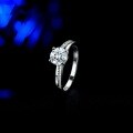 S925 Sterling Silver Moissanite Ring, 1 Carat Women's Closed Band, Cross-border Wholesale-0-5