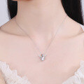 wholesale S925 Sterling Silver Moissanite Antler Pendant Necklace, "Deer to Have You" Minimalist Collarbone Chain, Wholesale from Manufacturer-0-3