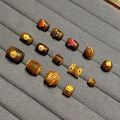 wholesale S925 Gold-Plated Silver Natural Agarwood Sandalwood Bead Spacer DIY Bracelet Necklace Accessories-0-0