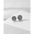 wholesale 925 Sterling Silver Round Stud Earrings for Men, Trendy and Unique Niche High-End Crystal Cluster Earrings for Women, Black Men's Earrings-0-3