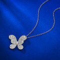 wholesale S925 Silver Butterfly Pendant for Women, Fresh and Sweet Style, Live Streaming Edition, 45+5-0-2
