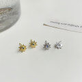 wholesale S925 Sterling Silver Minimalist Zircon Sun Stud Earrings, Light Luxury Mini Earrings For Women, New Collection-0-1