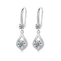 wholesale S925 Sterling Silver Moissanite Drop Earrings, High-End 1 Carat 2 Carat Zircon Ear Dangle Fashion Earring Wholesale-0-4