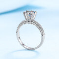 wholesale PT950 plated S925 silver women's moissanite diamond ring semi-mount wholesale dropshipping-0-2