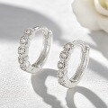 wholesale S925 Sterling Silver Micro-Inlaid Zircon Circle Hoop Earrings with Geometric and Trendy Niche Design-0-1