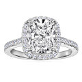 wholesale Sterling Silver Cross-Border Special Supply Pillow-Cut 4-Carat Square Moissanite Ring for Women, New European and American Luxury Ring Wholesale-0-4