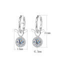 wholesale S925 Sterling Silver 1 Carat Moissanite Stylish and Fashionable Earrings Simple Cross-Border New Ear Accessories Stud Earrings-0-5