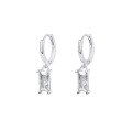 wholesale 925 Sterling Silver Vintage Colorful Zircon Square Earrings for WomenIns-0-10