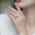 wholesale S925 Sterling Silver Fashionable Autumn Winter New Pearl Anemone Ring for Women, Niche Wholesale Accessories-0-1