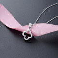 wholesale S925 Sterling Silver Four-Leaf Clover Pendant Necklace, Simple and Elegant Women's Jewelry Wholesale from Source Factory-0-2