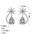 S925 Sterling Silver Moissanite Waterdrop Petal Earrings for Women-0-3