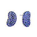 wholesale 925 Sterling Silver Full Diamond Stud Earrings for Women, Small and Minimalist High-End Sense New Cross-Border Blue Zircon Ear Accessories-0-4