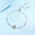 wholesale PT950 gold plated 925 sterling silver women's moissanite heart-shaped bracelet simple and sweet gift ready-to-ship wholesale-0-1