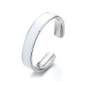 wholesale S925 Sterling Silver European and American Geometric Resin Inlaid Statement Ring, Minimalist Style Adjustable Open Band for Women-0-4