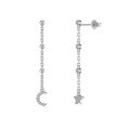 wholesale S925 Sterling Silver Light Luxury High-End Exquisite Star and Moon Chain Link Design Versatile Elegant Earrings for Women-0-4