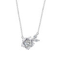 Sterling Silver Moissanite Women's Necklace, Light Luxury Minimalist Design, Fade-Resistant-0-3