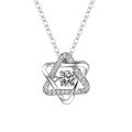 wholesale S925 Sterling Silver Cross-Border Moissanite Hexagonal Star Pendant with a Dynamic Chain for Women, Minimalist and Luxe Style Design, Direct from the Manufacturer-0-4
