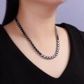 wholesale 925 Sterling Silver Black Moissanite Tennis Hip Hop Necklace, European and American Cross-Border Full Diamond Chain Accessory Fashion Factory Ready Stock Wholesale-0-1