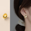 wholesale S925 silver irregular concave oval ear studs minimalist geometric Korean style autumn women's earrings M00848-0-0