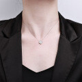 S925 Silver Four-Leaf Clover Necklace with Moissanite, Luxury Valentine's Gift-0-1