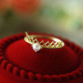 wholesale S925 Silver Gold-Plated with Natural Pearl and Vintage Lace Ring Set for Women-0-3