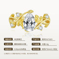 925 Sterling Silver Pear-shaped Moissanite Blooming Midsummer Ring-0-4
