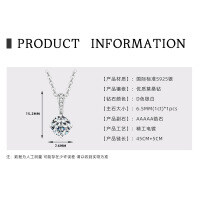 925 Sterling Silver D Color Moissanite Geometric Drop Pendant Necklace-Sparkling Four-Prong Necklace [White Gold]  925 Silver