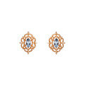 wholesale S925 silver new trendy Korean elegant rose gold earrings retro blue topaz earrings hypoallergenic for women-0-1