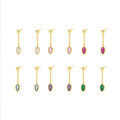wholesale S925 Sterling Silver with colorful zirconia, teardrop-shaped earrings featuring a minimalist tassel design for versatile wear-0-4