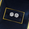 wholesale S925 Silver Mu Jing Jewelry Cross-Border Fast-Selling Classic One-Carat Round Stud Earrings Fashion Item-0-6