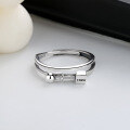 wholesale S925 Sterling Silver Creative Letter Geometric Dumbbell Shape Ring Ins Korean Style Niche Design Hand Jewelry-0-1