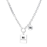 wholesale S925 Sterling Silver Plaid NO Pendant Necklace, Trendy Hip-Hop Style Hong Kong Fashion Unisex Collarbone Chain-188L/approximately 17.8g 925 silver