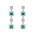 wholesale 925 Sterling Silver Plated with Real Gold, High-Quality Lab-Created Emerald Necklace and Earrings Set, Fine Craftsmanship-0-4