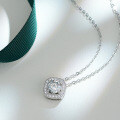 Sterling Silver 1-Carat Moissanite T-Style Square Pendant Necklace-0-0